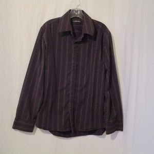 Red Level Nine Striped Button Down L